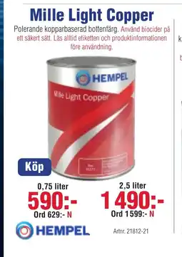 Benns Mille Light Copper erbjuda