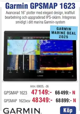 Benns Garmin GPSMAP 1223 Garmin GPSMAP 1623 erbjuda