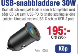 Benns USB-snabbladdare 30W erbjuda