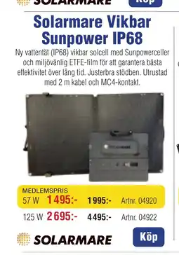 Benns Solarmare Vikbar Sunpower IP68 erbjuda