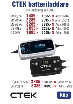 Benns CTEK batteriladdare erbjuda