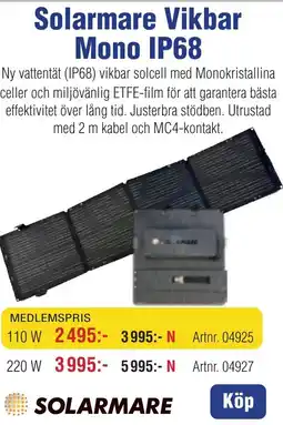 Benns Solarmare Vikbar Mono IP68 erbjuda