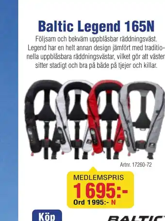 Benns Baltic Legend 165N erbjuda