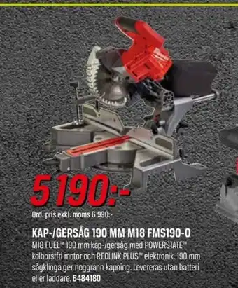 Swedol KAP-/GERSÅG 190 MM M18 FMS190-0 erbjuda