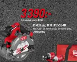 Swedol CIRKELSÅG M18 FCS552-OX M18 FUEL 55 mm cirkelsåg för trä och plast. 7400235000 erbjuda