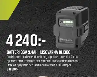 Swedol BATTERI 36V 9,4AH HUSQVARNA BLI300 erbjuda