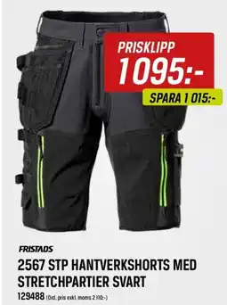 Swedol 2567 STP HANTVERKSHORTS MED STRETCHPARTIER SVART erbjuda