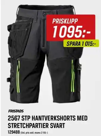 Swedol 2567 STP HANTVERKSHORTS MED STRETCHPARTIER SVART erbjuda
