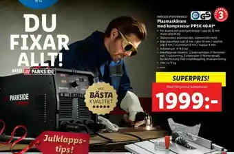 Lidl Plasmaskärare med kompressor PPSK 40 A1 erbjuda