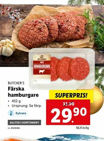 Lidl Färska hamburgare erbjuda