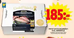 ICA Maxi GULDFÅGELN Fryst kycklingbröst- filé, innerfilé erbjuda