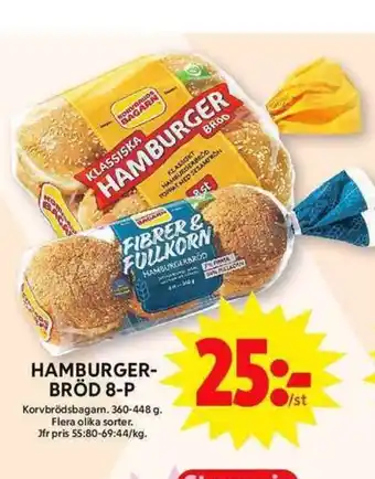 ICA Maxi Hamburger- bröd 8-p erbjuda