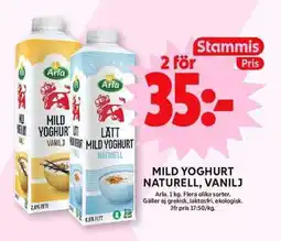 ICA Maxi ARLA Mild yoghurt naturell, vanilj erbjuda