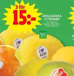 ICA Maxi ICA Ekologiska citroner erbjuda