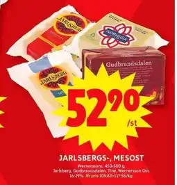 ICA Maxi WERNERSSONS Jarlsbergs-, mesost erbjuda