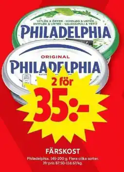 ICA Maxi PHILADELPHIA Färskost erbjuda