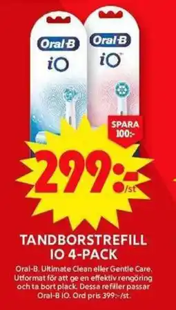 ICA Maxi ORAL-B Tandborstrefill io 4-pack erbjuda
