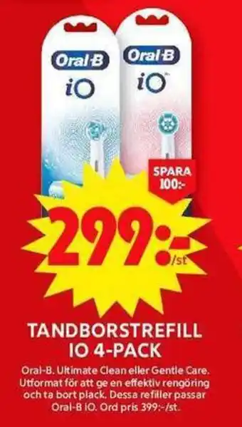 ICA Maxi ORAL-B Tandborstrefill io 4-pack erbjuda