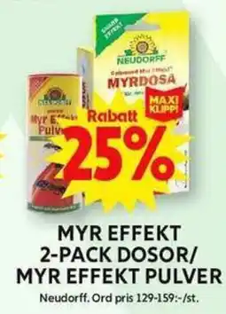 ICA Maxi NEUDORFF Myr effekt 2-pack dosor/ myr effekt pulver erbjuda