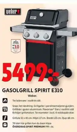 ICA Maxi WEBER Gasolgrill spirit e310 erbjuda
