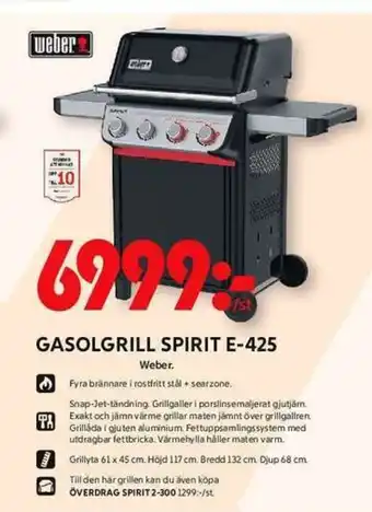 ICA Maxi WEBER Gasolgrill spirit e-425 erbjuda