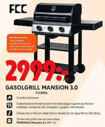 ICA Maxi FCCBBQ Gasolgrill mansion 3.0 erbjuda