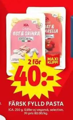 ICA Maxi ICA Färsk fylld pasta erbjuda