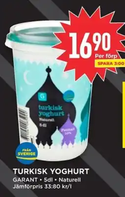 Willys GARANT Turkisk yoghurt erbjuda