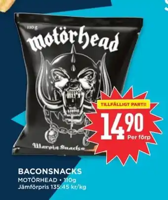 Willys MOTÖRHEAD Baconsnacks erbjuda