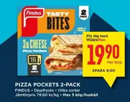 Willys FINDUS Pizza pockets 2-pack erbjuda