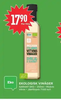 Willys GARANT EKO Ekologisk vinäger erbjuda