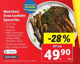 Lidl MATRIKET/ SVEA lantkött Spareribs erbjuda