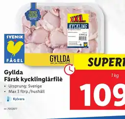 Lidl GYLLDA Färsk kycklinglårfilè erbjuda
