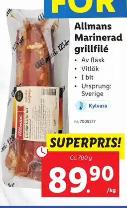 Lidl ALLMANS Marinerad grillfilé erbjuda