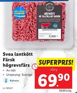Lidl SVEA lantkött Färsk högrevsfärs erbjuda