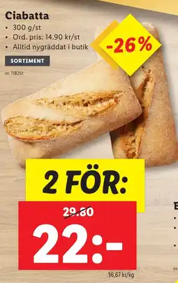 Lidl Ciabatta erbjuda