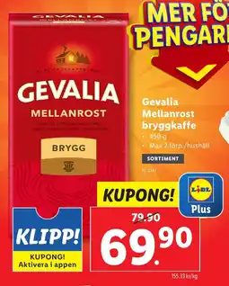 Lidl GEVALIA Mellanrost bryggkaffe erbjuda