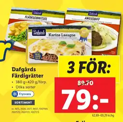 Lidl DAFGARDS Färdigrätter erbjuda
