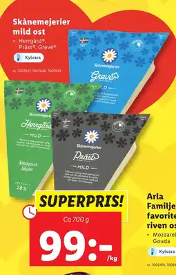 Lidl SKANEMEJERIER mild ost erbjuda