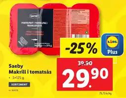 Lidl SAEBY Makrill i tomatsås erbjuda