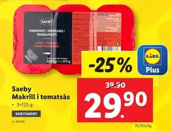 Lidl SAEBY Makrill i tomatsås erbjuda