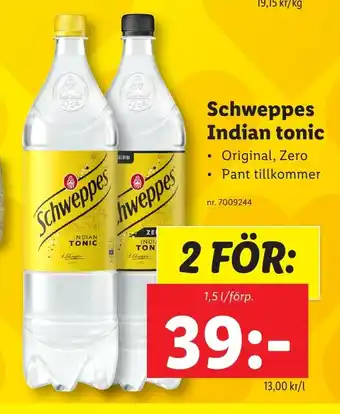 Lidl SCHWEPPES Indian tonic erbjuda
