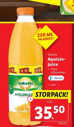 Lidl SOLEVITA Apelsin- juice erbjuda