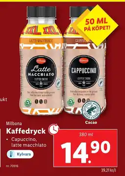 Lidl MILBONA Kaffedryck erbjuda