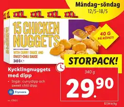 Lidl Kycklingnuggets med dipp erbjuda