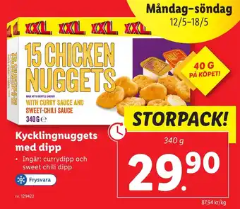 Lidl Kycklingnuggets med dipp erbjuda