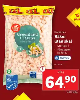 Lidl OCEAN SEA Räkor utan skal erbjuda