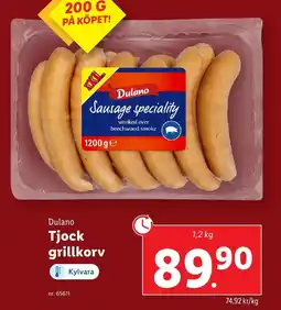 Lidl DULANO Tjock grillkorv erbjuda
