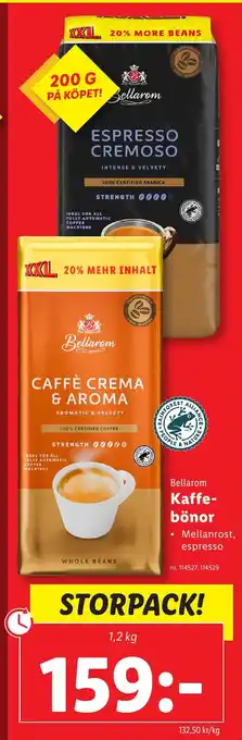 Lidl BELLAROM Kaffe- bönor erbjuda