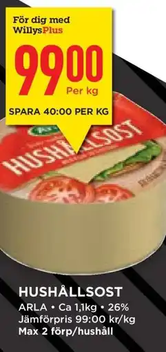 Willys Hushållsost erbjuda